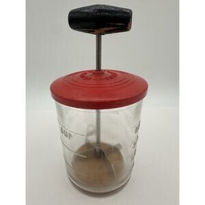 Vintage Hazel Atlas Androck Chopper 1 Cup w/ Black Wood Handle